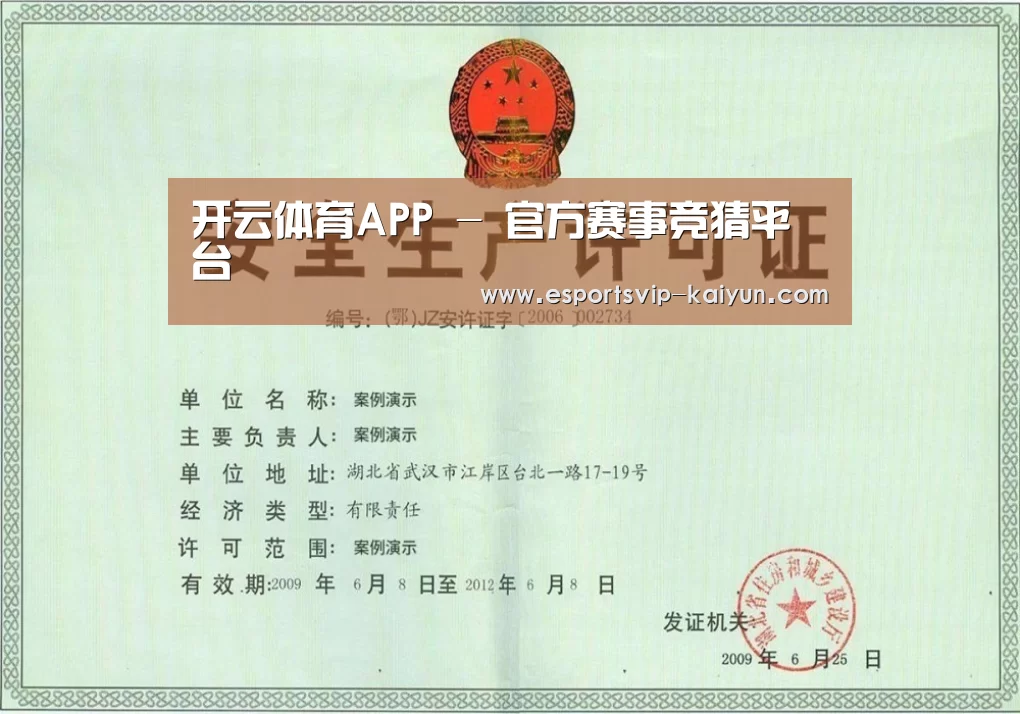 开云体育荣誉证书三
